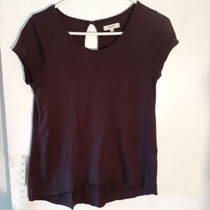 Madewell top shirt blouse  s small summer modal cotton top maroon red  knit top